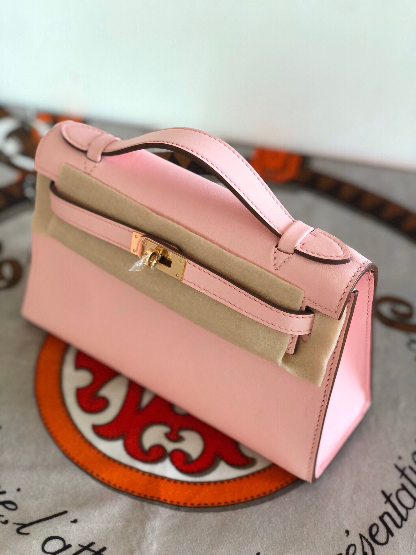 에르메스 미니 켈리백22 핑크 금장 스위프트